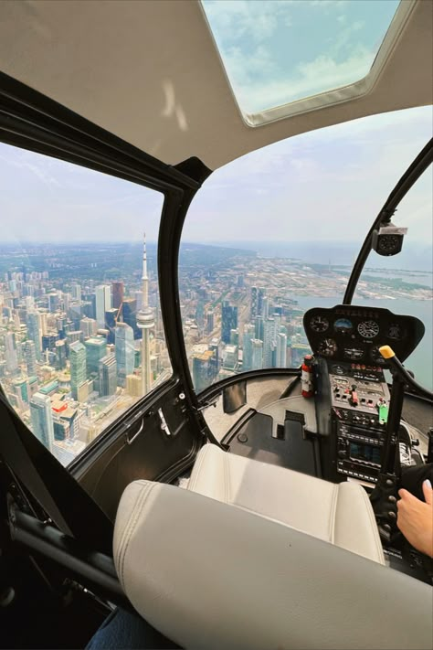 Helicopter Ride Aesthetic, Helicopter Inside, Helicopter Aesthetic, Toronto Views, Toronto Aesthetic, Scuba Diving Suit, Pilot Career, Toronto City, Helicopter Ride