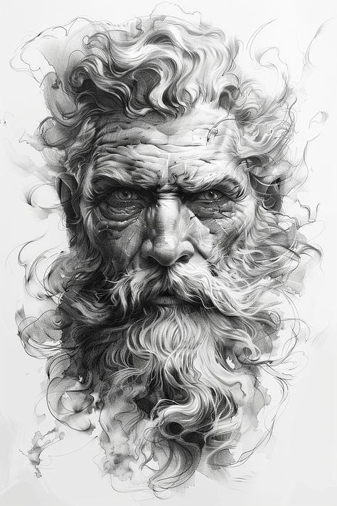 #GreekGodTattoo #BlackAndGreyRealism #Hyperrealistic #HighContrast #CleanLines #2:3AspectRatio #TheCandie Greek God Portrait, Greek God Tattoo Design, Hyperrealistic Tattoo, God Tattoo Design, Black And Grey Tattoo Design, God Portrait, Black And Grey Portrait, Grey Tattoo Design, Greek God Tattoo