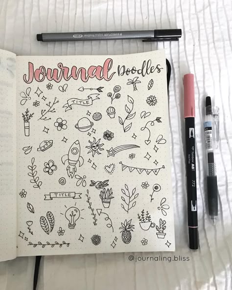 Ally || Bullet Journal 🌿 on Instagram: “Sat down to brainstorm some doodle ideas to fill in the blank spaces on my journal spreads 😊 I’m excited to start using some of them!…” Blank Space Fillers Art, Journal Filler Doodles, Cute Doodles To Fill Space, Journal Filling Ideas, Doodles To Fill A Page, Doodles To Fill Space, Journal Start Page, Journal Start Page Ideas, Bullet Journal Wishlist