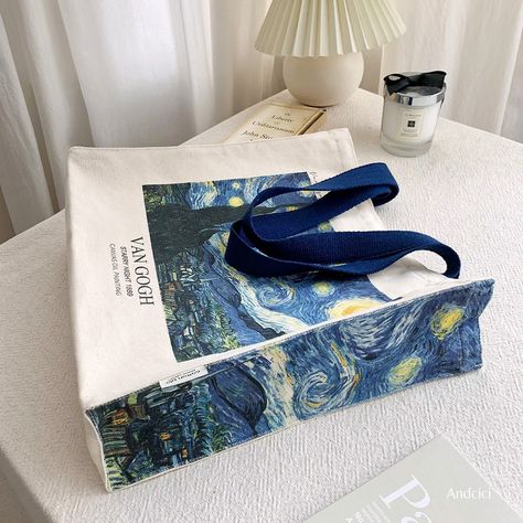 VINCENT VAN GOGH x ANDCICI – "The Starry Night" 1889 Canvas Tote Bag with Zip! 🌟✨ Carry a masterpiece with you wherever you go. This beautifully crafted tote bag features Van Gogh's iconic "The Starry Night," adding a touch of artful elegance to your everyday style. Perfect for your daily essentials, groceries, or even a trip to the museum! 🔗 Shop Now: https://andcici.com/products/vincent-van-gogh-the-starry-night-1889-canvas-tote-bag-with-zip #ArtLovers #VanGogh #TheStarryNight #CanvasTot... Van Gogh Tote Bag, The Starry Night, Craft Tote Bag, Starry Night Van Gogh, Cute Tote Bags, Canvas Tote Bag, Vincent Van Gogh, Oil Painting On Canvas, Canvas Material