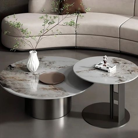 European Center Table Design in Golden and Nickel PVD Coating on Stainless Steel 304 Frame Affordable Coffee Tables, Emirates Hills, Nyc Kitchen, Round Coffee Table Living Room, Small Round Side Table, Round Coffee Table Sets, Coffee Cabinet, Nesting Table, Leaving Room