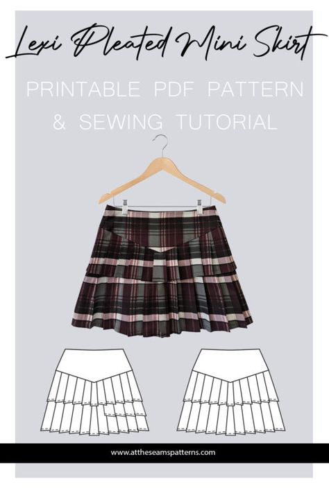 Mini Skirt Tutorial, Mini Skirt Sewing, Mini Skirt Sewing Pattern, Basic Mini Skirt, Front Splits, Dress Sewing Tutorials, Skirt Sewing Pattern, Skirt Sewing, Skirt Tutorial