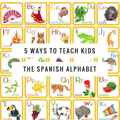 Looking for some fun, easy ways to teach kids the Spanish Alphabet? Check out this post with lots of great ideas! http://fabulousclassroom.com/…/5-ways-teach-kids-spanish-a…/ Alphabet In Spanish, Preschool Spanish, Learning Spanish For Kids, Homeschool Spanish, Spanish Lessons For Kids, Spanish Basics, Spanish Alphabet, Spanish Worksheets, Elementary Spanish