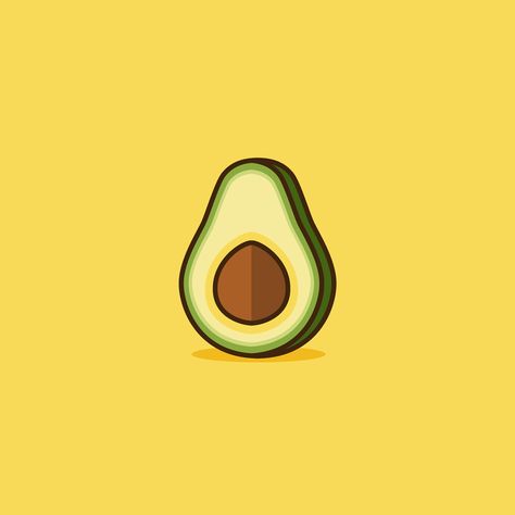 Icons on Behance Food Avocado, Aesthetic Food, Avocado, Yellow