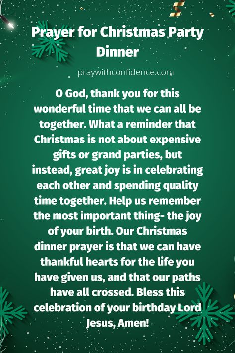 Opening Prayer For a Christmas Party: 10 Blessings Prayer For Christmas Party, Prayer For Christmas, Christmas Dinner Prayer, Prayers Before Meals, Dinner Prayer, Christmas Diner, Sample Prayer, Best Christmas Wishes, Prayers For My Husband