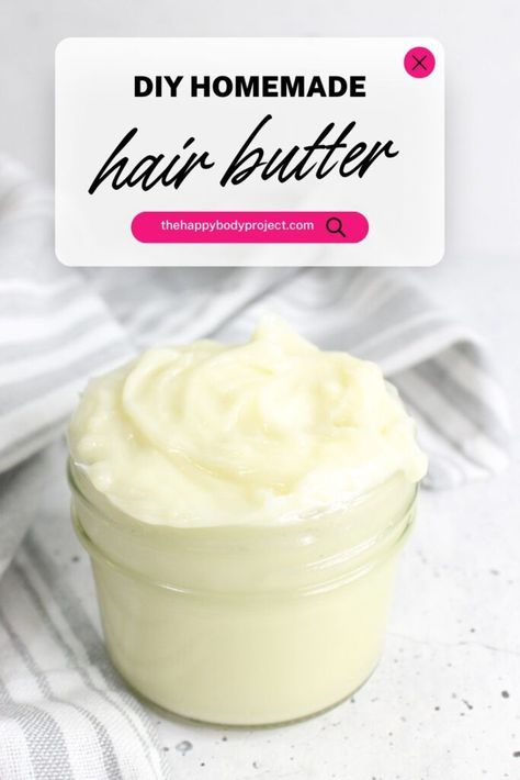 If you’ve ever struggled to find the perfect hair product to keep your locks hydrated and manageable without resorting to commercial products filled with synthetic chemicals, this homemade hair butter might be your new go-to solution! Made with just a few simple, natural ingredients, this nourishing hair butter is packed with moisturizing properties and is ideal for all hair types. Whipped Hair Butter Diy, Natural Hair Conditioner Homemade, Homemade Hair Butter, Hair Butter Recipe, Homemade Hair Conditioner, Shae Butter, Homemade Conditioner, Moisturize Dry Hair, Conditioner Recipe