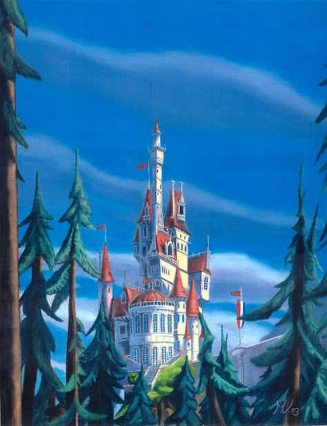 Throwback thursday I am now weating glasses because of this painting Castle of the Beast from Disney's Beauty and the Beast #art #artist #painting #fineart #disney #belle #disneyprincess Beauty And The Beast Ballroom, Beauty And The Beast Castle, Painting Castle, Beast Castle, Beast Art, Beauty And The Beast Art, Beast's Castle, Disney Belle, Disney Beauty And The Beast