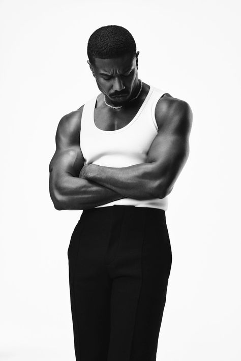 Michael B Jordan Shirtless, Michael Bakari Jordan, Video Sport, Male Portrait Poses, Shooting Studio, Black Male Models, Headshot Poses, Male Models Poses, Mens Photoshoot Poses