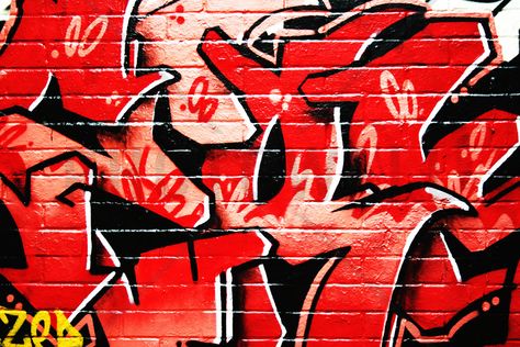 Red Graffiti Wallpaper, Red Graffiti, Graffiti Piece, Graffiti Photography, Red Words, Black Spray Paint, Brand Stickers, Graffiti Font, Spray Paint Art