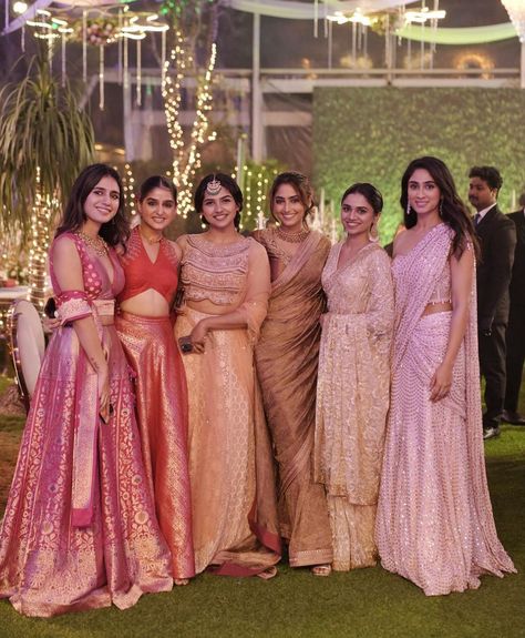 Reba Monica John, Bridal Maid Dress, Bridesmaid Indian, Saree For Wedding Function, Bridesmaid Lehenga, Indian Bridesmaids, Sister Poses, Fall Wedding Color Palette, Reception Outfit