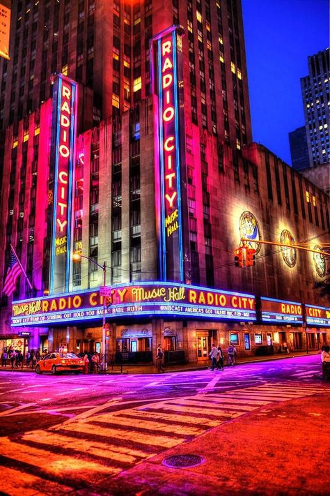 Hall Wallpaper, Radio City Music Hall, 10 Pm, Neon Aesthetic, Radio City, Neon Wallpaper, Picture Collage Wall, The Photograph, Music Hall