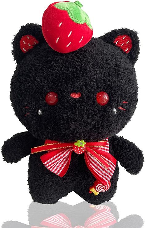 Stuffed Animals Kawaii, Black Cat Stuffed Animal, Black Stuffed Animal, Cat Plushies, Black Cat Plush, Cute Black Cat, Cat Plush Toy, Stuffed Animal Cat, Kawaii Doll