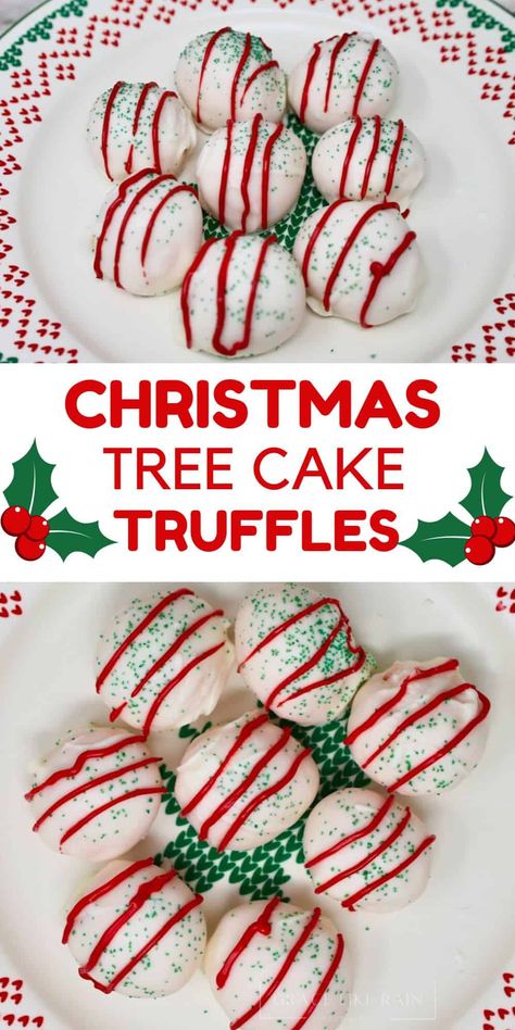 Christmas Tree Cake Truffles: Easy Cake Balls Recipe - Grace Like Rain Blog Easy Cake Balls Recipe, Cake Truffles Recipe, Stovetop Appetizers, Cake Balls Recipe, Cake Ball Recipes, Easy Truffles, Christmas Truffles, Xmas Cake, Tree Cake