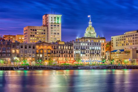 A Savannah Bachelor Party Itinerary - WeddingWire Savannah Georgia Skyline, Party Itinerary, Southern Cities, Gorgeous Scenery, Savannah Georgia, Tat Ideas, Savannah Ga, Party City, Travel And Leisure