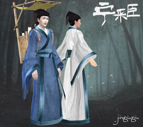 Male Hanfu, Sims 4 Custom Content Patreon, The Sims 4 Custom Content, Ancient Asia, Sims Stories, Sims 4 Download, Sims 4 Expansions, Tumblr Sims 4, Japan Outfit