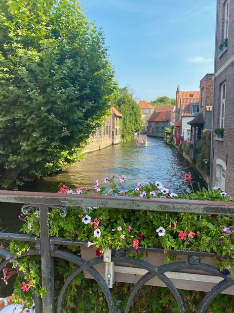 #bruges #belgium #europe #travel #vacation #river #nature #bridge #aesthetic Belgium Beautiful Places, City River Aesthetic, The Netherlands Travel, Bruges Belgium Aesthetic, Brugge Aesthetic, Belgium Nature, Belgium Summer, Belgium Aesthetic, Bridge Aesthetic