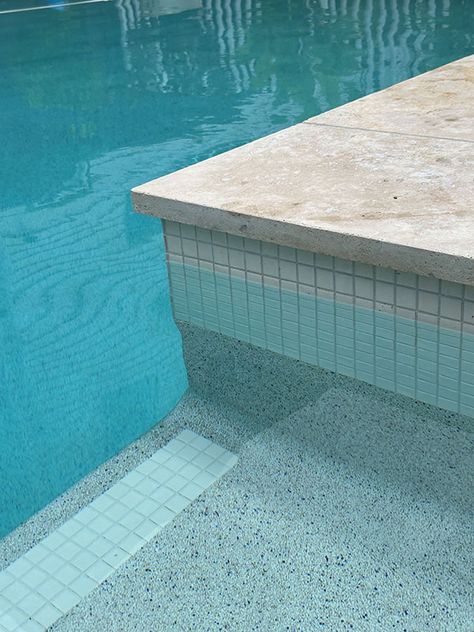 Pool Tile Co Waterline Tile Photo Gallery With Links To Tiles Used Blue Waterline Tile For Pool, White Waterline Pool Tile, Pool Trim Tile, Pool Waterline Tile Ideas, Pool Waterline Tile, Pool Border, Pool Waterline, Waterline Pool Tile, Waterline Tile