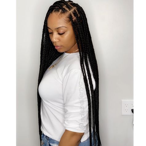 Medium Butt Length #KnotlessBoxBraids Shaved Side Hairstyles, Long Box Braids, Box Braids Hairstyles For Black Women, Pelo Afro, Long Hair Wedding Styles, Box Braids Styling, Girls Hairstyles Braids, Girls Braids, Braids For Black Women