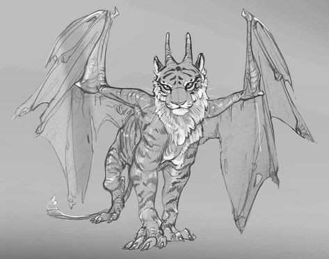 Dnd Pets, Winged Tiger, Pet Ideas, Black Tigers, Creature Drawings, Tiger Art, Big Cat, Creature Concept, Day 7