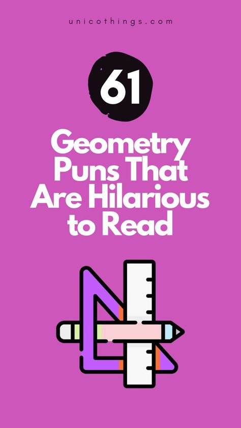 Get ready to shape your day with laughter with these funny Geometry puns that will add a playful and intellectual twist to your mathematical concepts. 🔺📐 #GeometryPuns #MathHumor #Puns Funny Math Puns, Math Puns, Witty Comebacks, Double Entendre, Math Humor, Math Geometry, Funny Captions, Sixth Grade, Word Play