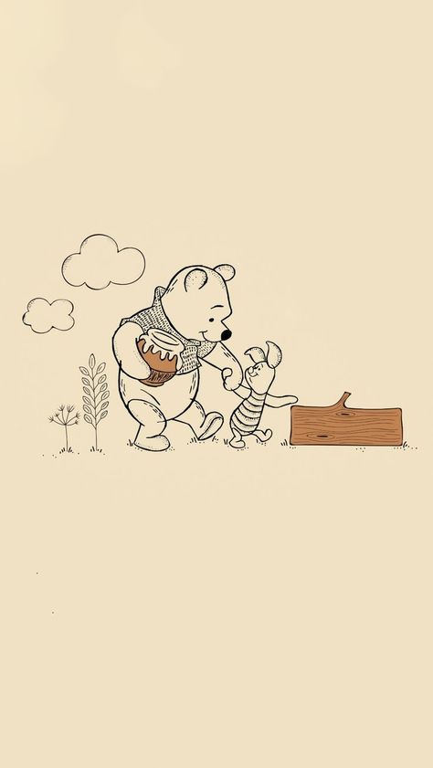 Pooh Bear Iphone Wallpaper, Weenie Pooh Wallpaper, Piglet And Pooh Wallpaper, Winnie The Pooh And Piglet Wallpaper, Pooh Drawing Cute, Winnie The Pooh Drawing Cute, Winnie The Pooh Iphone Wallpaper, Aesthetic Winnie The Pooh, Drawing Winnie The Pooh