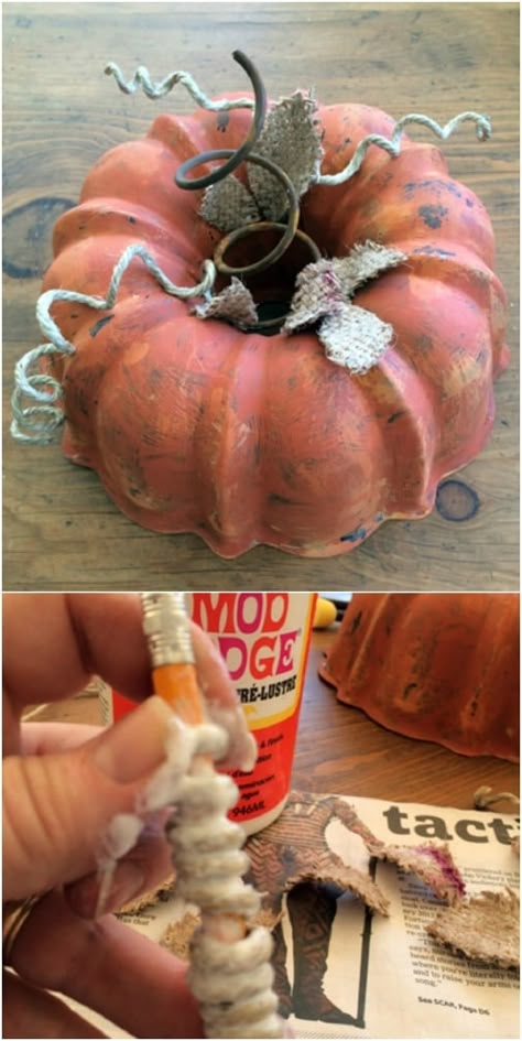 Bed Spring Crafts, Bed Spring, Hallowen Ideas, Fall Deco, Fall Halloween Crafts, Fall Outdoor Decor, Bundt Pan, Autumn Crafts, Diy Pumpkin