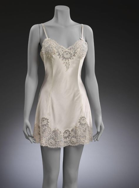 Slip | Reger, Janet | V&A Explore The Collections Angela Carter, 1990s Fashion, Vintage Slips, Half Slip, Mini Slip, Lace Slip Dress, Ivory Silk, Silk Slip Dress, Lace Slip