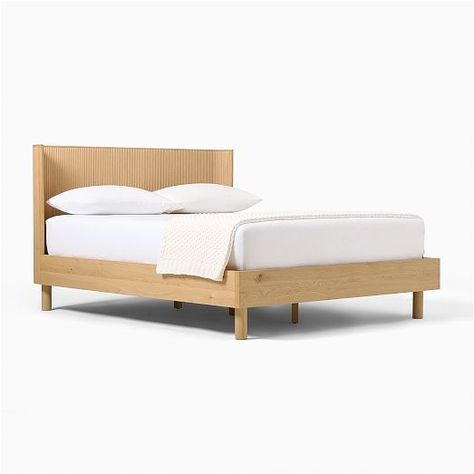 Wood Beds | West Elm West Elm Modern Bed, Headboard King Bed, Headboard Queen Bed, Carlton Landing, Modern Upholstered Beds, West Elm Bedding, Headboard Queen, Wooden Beds, West Elm Kids