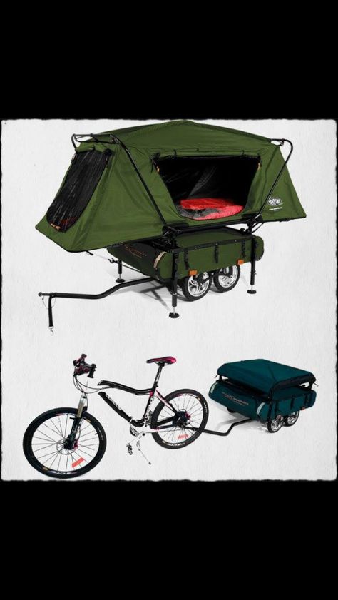 Camping & cycling ... now to get a few people to come camping with me! Vw Kampeerwagens, Festival Trolley, Tent Cot, Kombi Motorhome, Kombi Home, Bicycle Trailer, Bike Camping, Velo Vintage, Bike Trailer