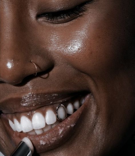 Perfect Teeth Black Women, White Teeth Aesthetic Black, Black Woman Smile, Close Up Photography Face, Canva Images, Perfect Smile Teeth, Happiness Poster, 2025 Prayer, Teeth Aesthetic