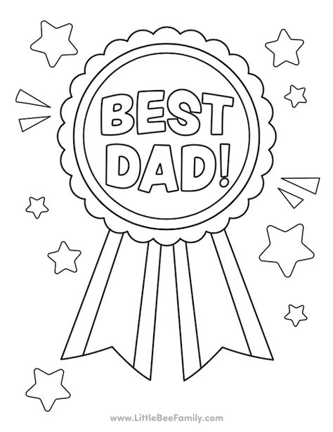 Best Dad Award Coloring Page for Father's Day Fathers Day Colouring Pages, Father's Day For Coloring, Father’s Day Cards To Color, Father’s Day Printable Coloring Page, Coloring Pages For Father’s Day, Polar Bear Coloring Page, Coloring Pages Activities, Sunday School Coloring Sheets, Puzzle Drawing