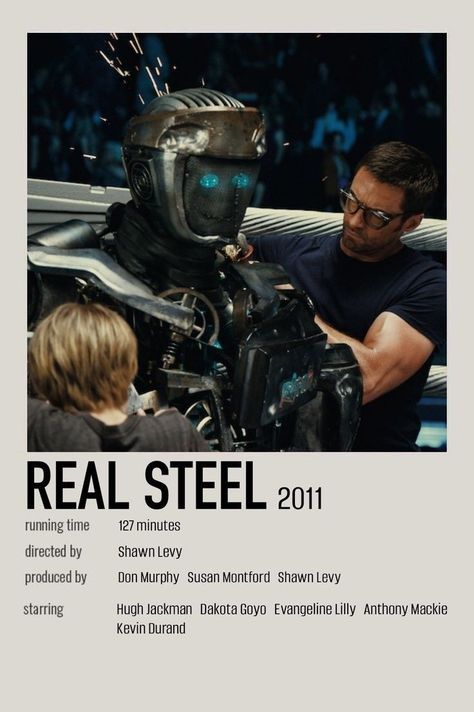 Real Steel Movie Poster, Real Steel Poster, Best Action Movies To Watch, Real Steel Movie, Minimalist Movie Posters, Polaroid Movie Poster, Movie Character Posters, Action Movie Poster, Classic Films Posters