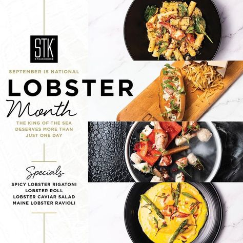 STK Steakhouse on Instagram: "Vibe with us at STK Steakhouse for National Lobster Month! This month only, indulge in our Lobster Month specials: Spicy Lobster Rigatoni, #Lobster Roll, Lobster #Caviar Salad & Maine Lobster Ravioli. Learn more and book your reservation today at STKsteakhouse.com/National-Lobster-Month!" Lobster Rigatoni, Caviar Salad, Stk Steakhouse, Spicy Lobster, Lobster Ravioli, Maine Lobster, Lobster Roll, Rigatoni, Ravioli