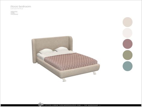 Sims 4 King Size Bed Cc, Pink Toddler Bed, Hippie Bed, Sims 4 Beds, Sims Download, Molding Ceiling, Furniture Cc, Bed Double, Rattan Bed