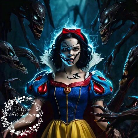 Step into the twisted world where fairy tales meet horror. Disney princesses possessed by Venom, will haunt your dreams. On this twins's collab @vale_with_an_e & @digiart_by_lexie created this eerie entry for "Possessed" - a haunting art challenge hosted by myself and @lowedioso Discover the dark side of Disney with us! Get ready for more eerie fusions! Like, comment, and share with friends who love horror and Disney! Follow us for more mind-bending art! #ValeLoweWeen2024 #VaLexie #Vale... Dark Side Of Disney, Horror Disney, Haunting Art, Dark Disney Princess, Twisted Disney Princesses, Disney Horror, Dark Princess, Dark Disney, Twisted Disney