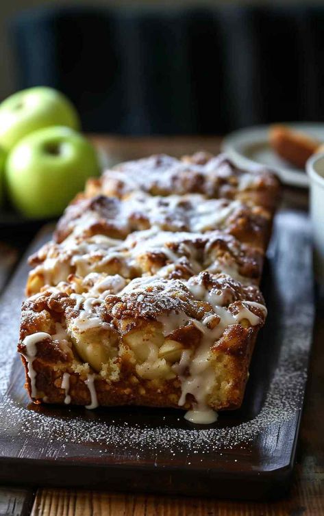 Country Apple Fritter Bread - leaderecipes Country Apple Fritter Loaf, Country Apple Fritter Bread, Texas Chocolate Sheet Cake, Apple Loaf, Peach Cobbler Dump Cake, Pineapple Bread, Apple Fritter Bread, Chicken Cake, Strawberry Bread