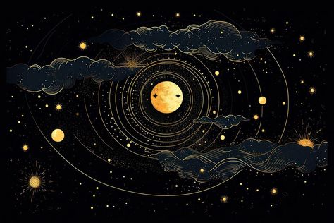 Wallpaper moon astronomy universe.  | premium image by rawpixel.com / Adjima Moon Wallpaper For Desktop, Celestial Wallpaper Desktop, Astrology Wallpaper Desktop, Moon Aesthetic Wallpaper Laptop, Space Wallpaper Desktop, Space Desktop Wallpaper, Vintage Space Art, Space Art Wallpaper, Vintage Desktop Wallpapers