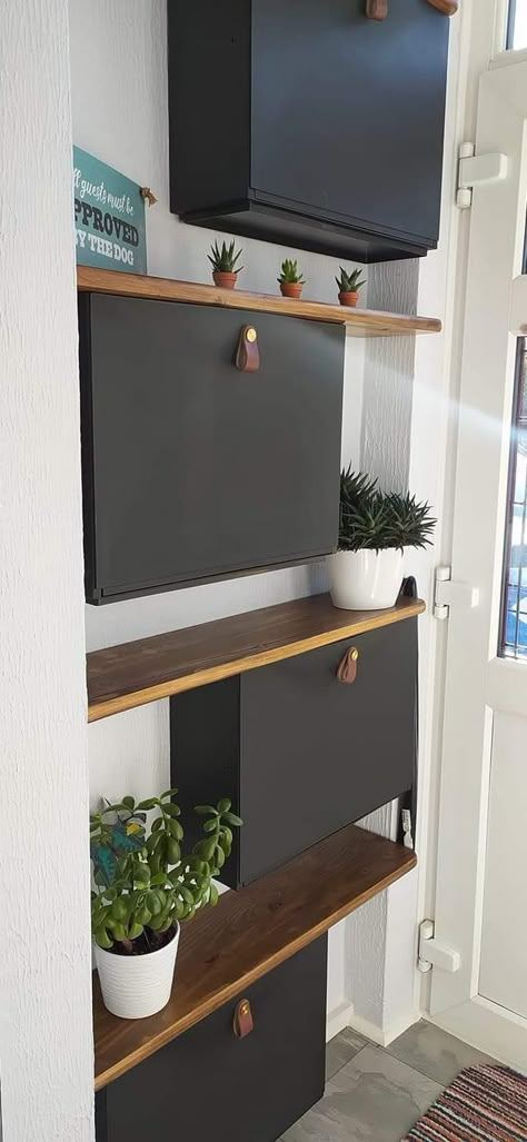 Trones Ikea Hack, Trones Ikea, Ikea Trones, Ikea Entryway, Home Command Center, Hallway Makeover, Hacks Ikea, House Interior Design Styles, Mudroom Design