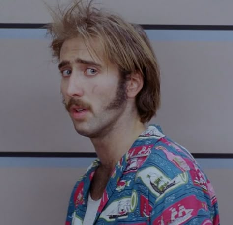 Nicholas Cage as H.I. McDonough in Raising Arizona Nicholas Cage Raising Arizona, Van Helsing Dracula, Cinema Shots, Facial Reference, Nick Cage, Raising Arizona, Nic Cage, Nicholas Cage, Going Postal