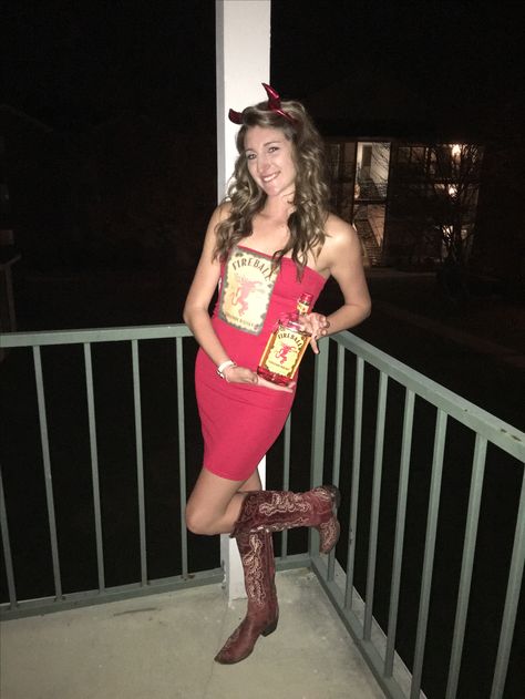 Fireball bottle Halloween costume Fire Ball Halloween Costume, Fireball Halloween Costume, Fireball Costume, Fireball Bottle, Bottle Of Whiskey, Character Dress Up, Last Minute Halloween Costumes, Costume Halloween, Holidays Halloween