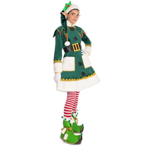 Elf Girl Fabulous M-L Handmade High-quality Christmas Costume Set for a Professional Entertainer for a Christmas Party and Theme Party - Etsy UK Elf Female, Christmas Elf Outfit, Christmas Elf Costume, Elf Girl, Over Knee Socks, Elf Clothes, Elf Ears, Christmas Costume, Christmas Characters