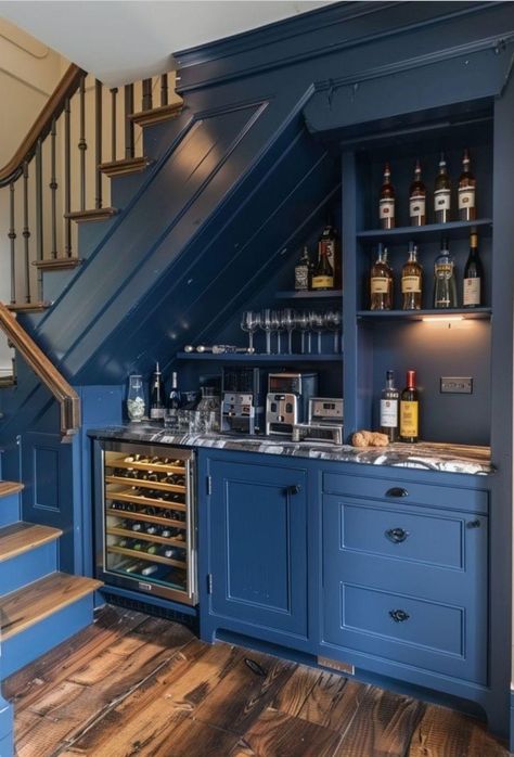 Under Stairs Mini Bar, Under Stairs Drinks Cabinet, Bar Under Staircase, Under Stairs Bar, Bar Under Stairs, Under Stairs Wine Cellar, Under Stairs Pantry, Small Basement Remodel, Stair Renovation