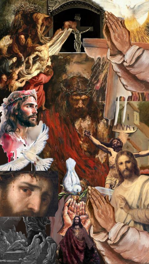 Jesus Collage, Sacred Heart Devotion, Jesus Christ Drawing, Biblical Artwork, Catholic Wallpaper, Christian Art Print, Mexican Culture Art, Amazing Spiderman Movie, Jesus Christ Artwork