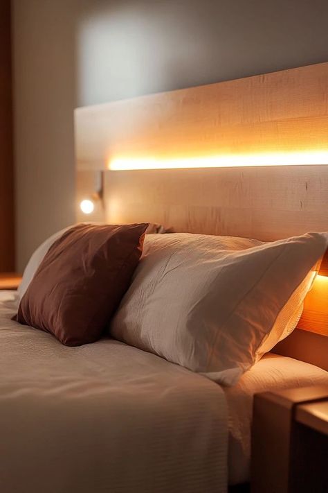 "Elevate your sleep space with DIY Headboard Lighting! 🛠️💡 Perfect for adding ambiance and functionality to your bedroom. 🌟✨ #DIYBedroom #LightingInspiration #HomeDecor" Headboard Lighting, Primary Bedrooms, Headboard With Lights, Diy Headboard, Accent Lighting, Furniture Makeover Diy, Lighting Inspiration, Furniture Makeovers, Bedroom Diy