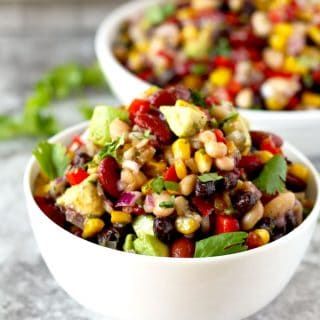 Three Bean Salad Recipe, Mexican Bean Salad, 3 Bean Salad, Side Dishes For Fish, Mexican Salad Recipes, Bean Salad Recipe, Make Ahead Salads, Three Bean Salad, Mexican Salads