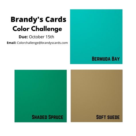 Happy Color Challenge Day!! The featured colors are Shaded Spruce, Bermuda Bay and Soft Suede. Such a stunning combo!! Participation Award, Shaded Spruce, Happy October, Color Challenge, All Names, Challenge Me, Happy Colors, Going To Work, Soft Suede