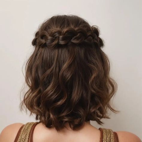 Hoco Hairstyles Shoulder Length Hair, Hoco Hairstyles Mid Length, Prom Hairstyles Medium Length Hair, Fancy Hairdos For Medium Hair, Short Hair For Graduation, Formal Hair Shoulder Length, Easy Fancy Hairstyles For Medium Hair Shoulder Length, Cute Hairstyles For Hair Shoulder Length, Hairstyles For Medium Length Hair Prom