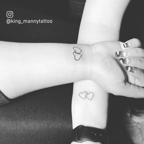 Connected Heart Tattoo, Two Hearts Connected Tattoo, Two Hearts Intertwined Tattoo, Hearts Intertwined Tattoo, Connected Hearts Tattoo, Intertwined Hearts Tattoo, Matching Friends Tattoo, Two Hearts Tattoo, Matching Friends