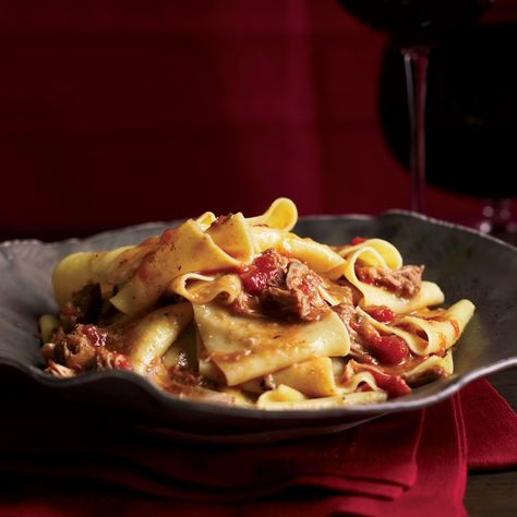 Pappardelle with Veal Ragù | Food & Wine Wine And Food Pairings, Ragu Recipe, Veal Recipes, Wine And Food, Wine Food Pairing, Parmigiano Reggiano, Food Pairings, Italian Dishes, Mediterranean Recipes