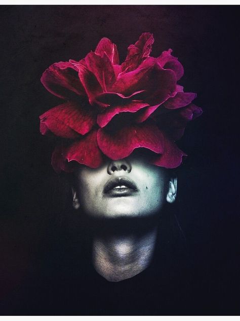 http://www.redbubble.com/people/seamless #art #seamlessoo #redbubble #flower #woman #surrealism Flowers Coming Out Of Head, Flowers Covering Face, Body Tattoo Design, Love Is Gone, Floral Headpiece, Violet Flower, Surreal Art, Acrylic Prints, Stranger Things Fanart